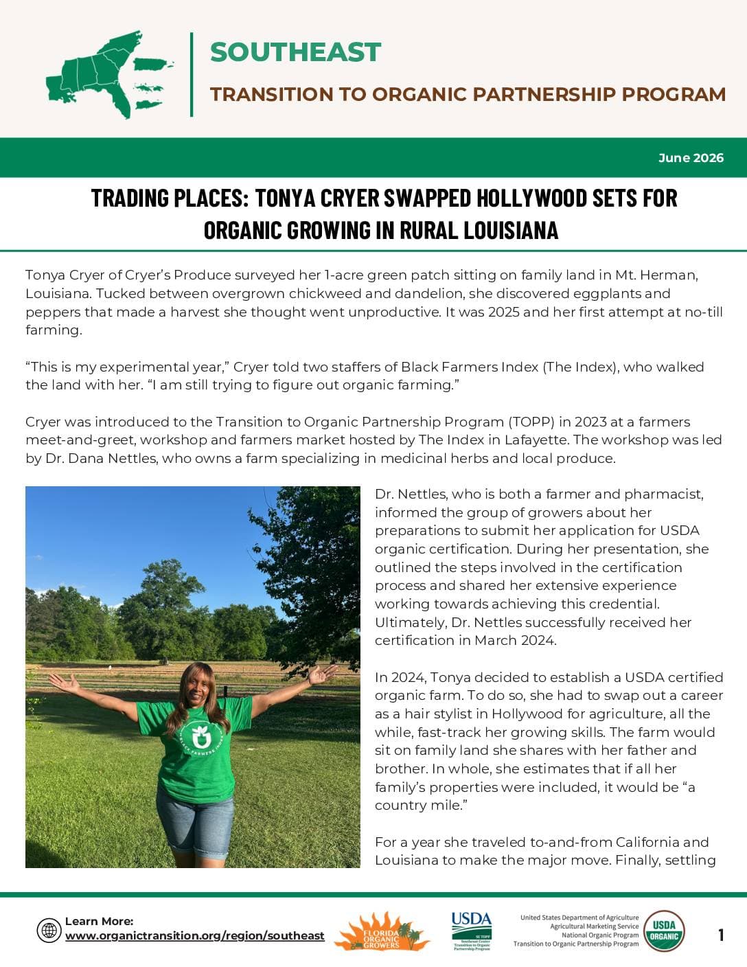 Trading Places: Tonya Cryer swapped Hollywood sets for organic growing in rural Louisiana